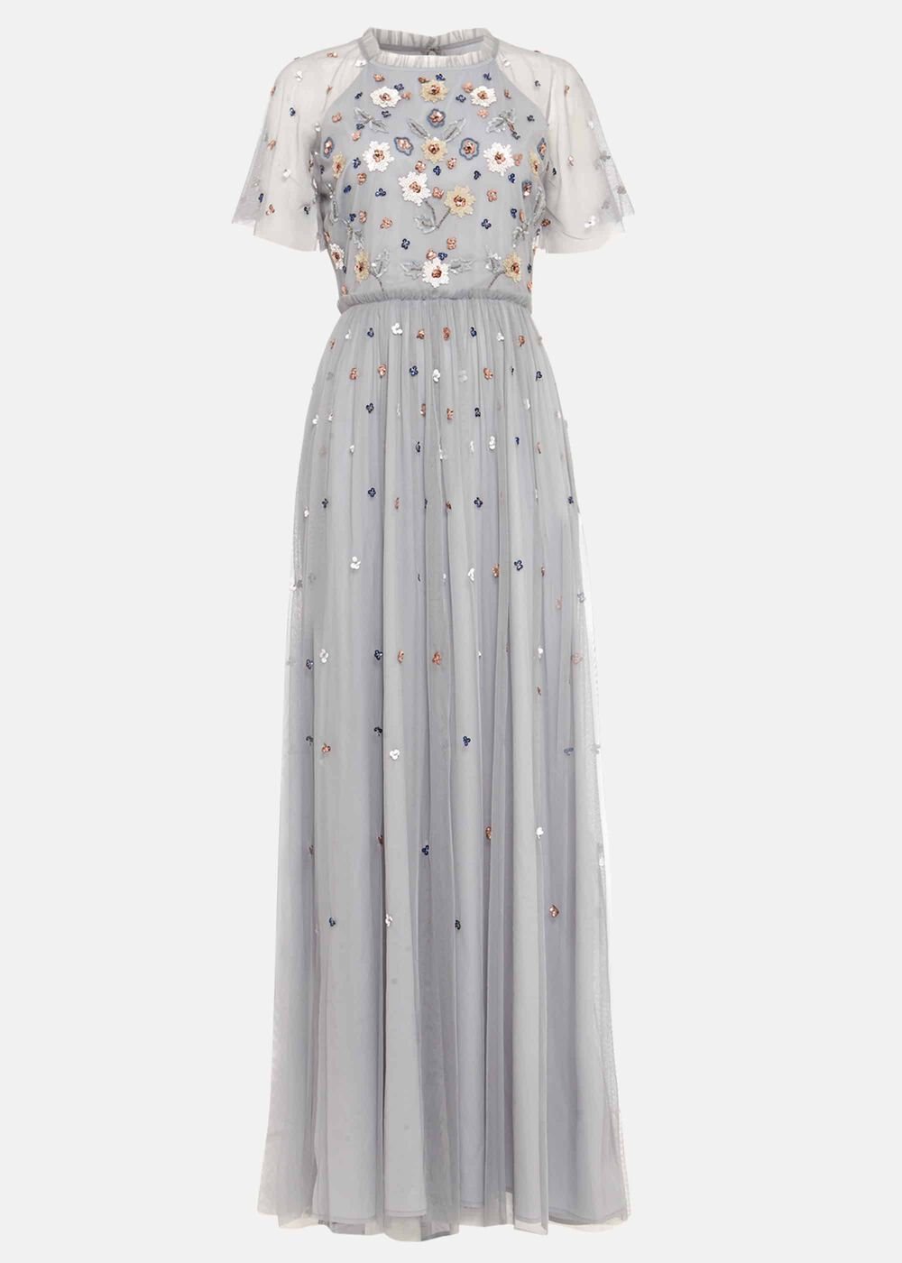 Celestra Embellished Maxi Dress Sky Blue