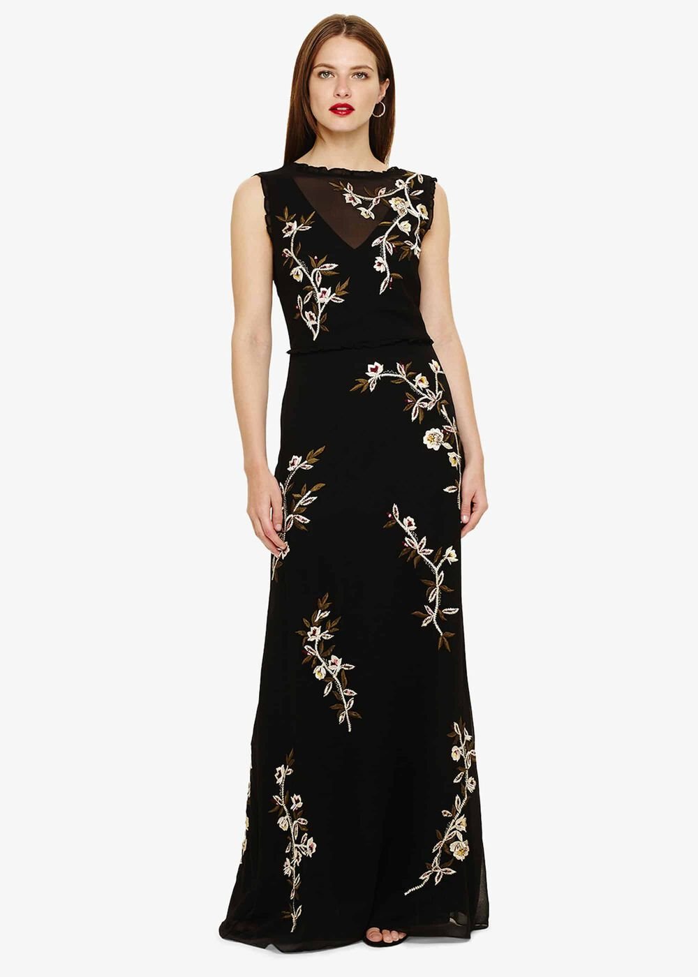 Abigail Floral Maxi Dress Black