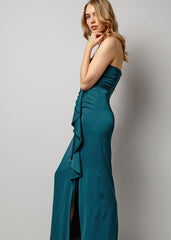 Nina Frill Maxi Dress Teal