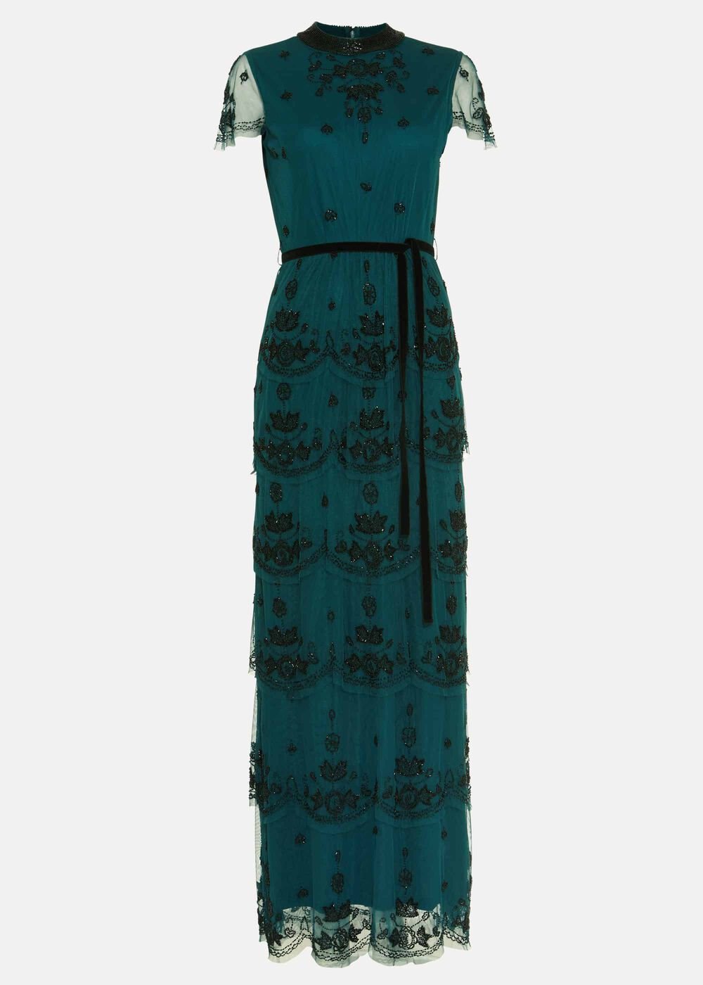 Roberta Layered Maxi Dress Black/Forest