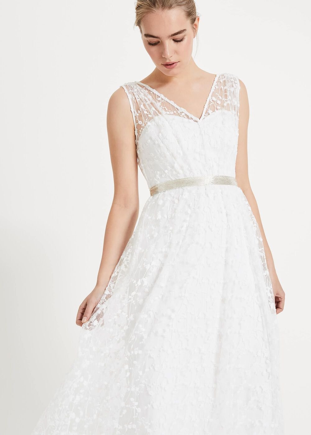 Amalia Embroidered Wedding Dress Ivory