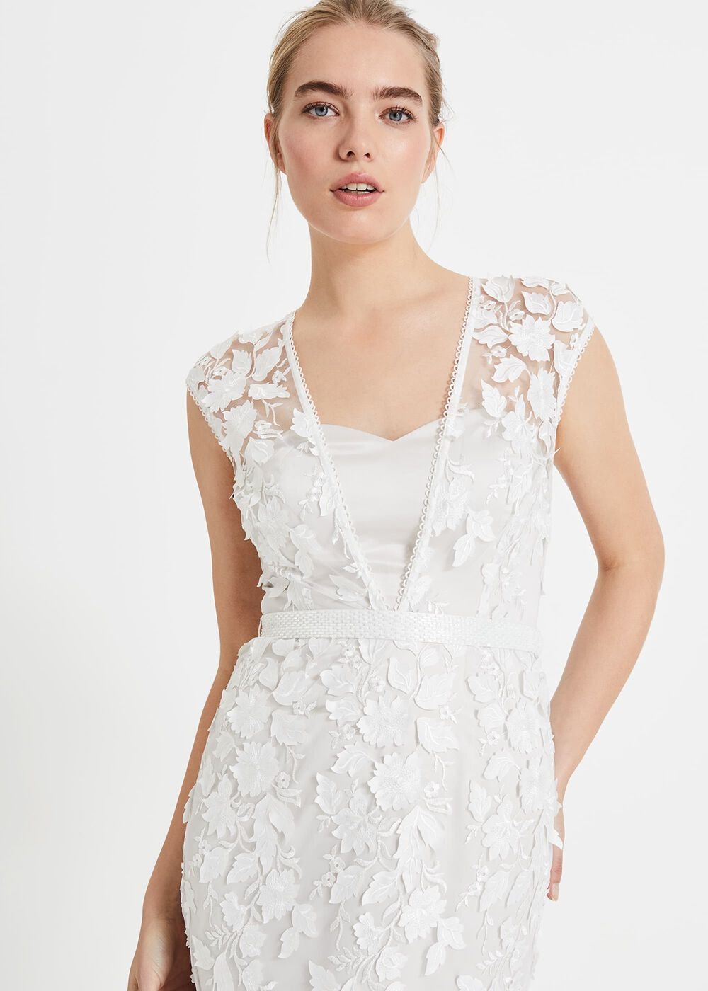 Peony 3d Lace Wedding Dress Almond