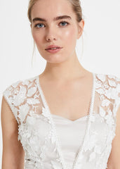 Peony 3d Lace Wedding Dress Almond