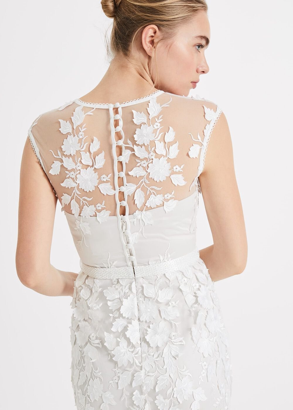 Peony 3d Lace Wedding Dress Almond