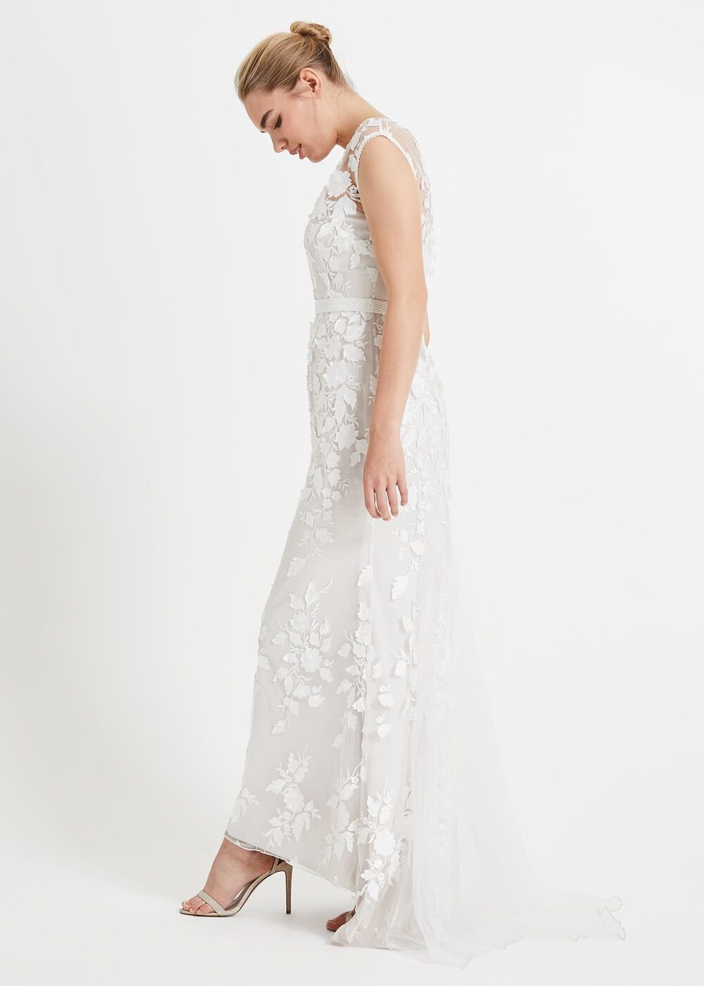 Peony 3d Lace Wedding Dress Almond