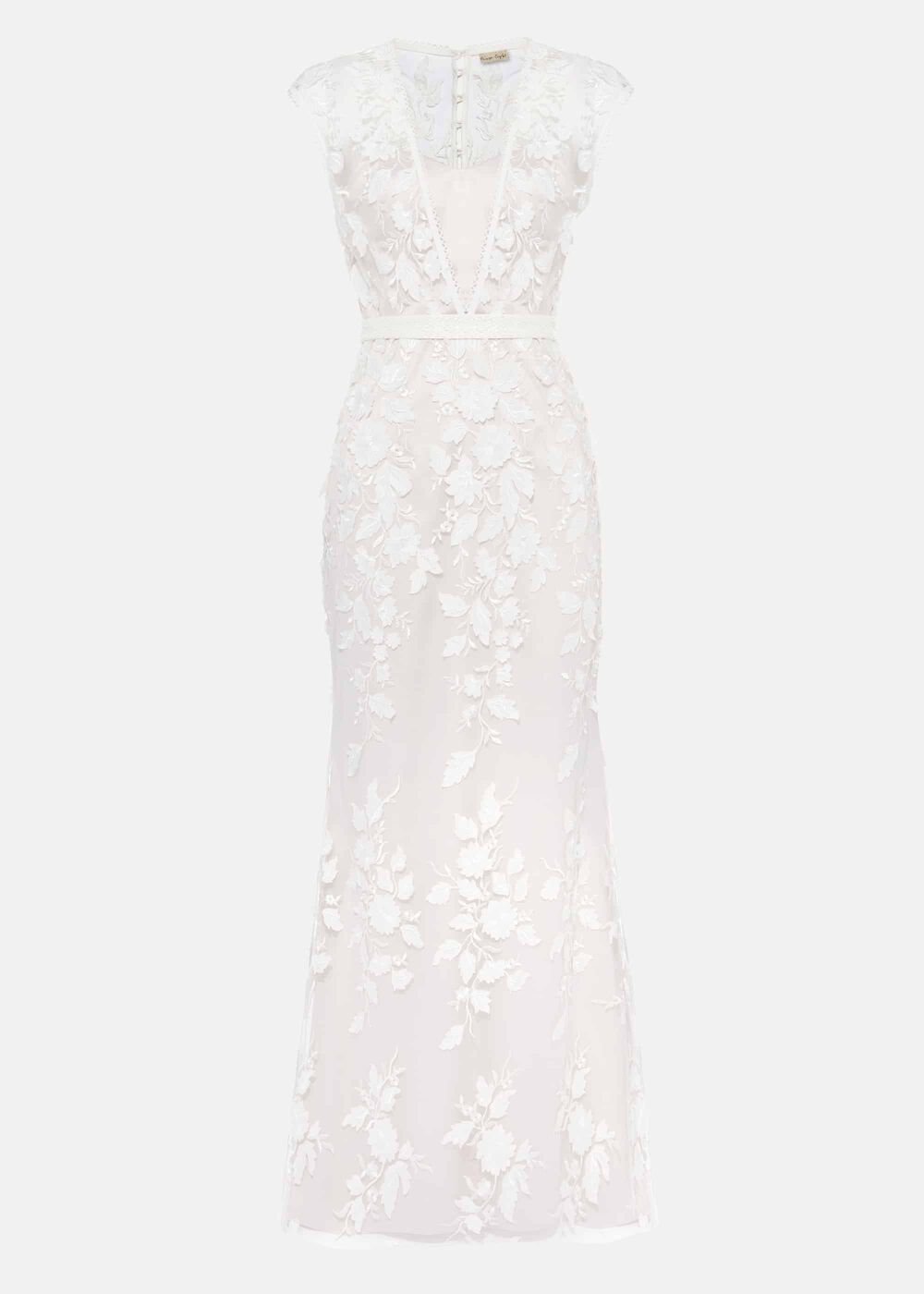 Peony 3d Lace Wedding Dress Almond