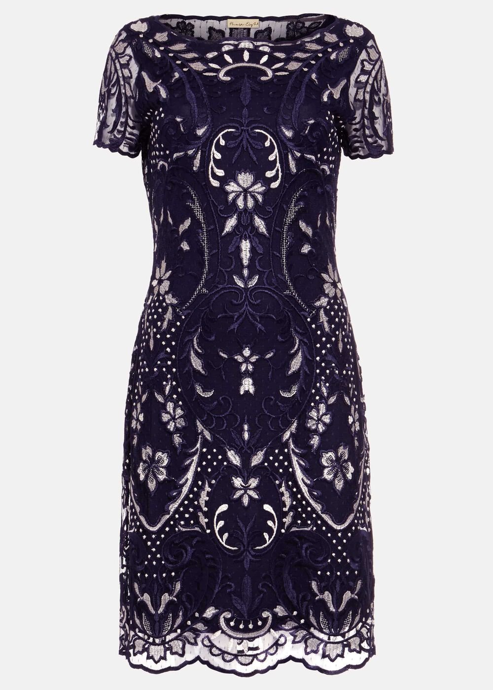 Lizzy Embroidered Dress Navy/Ivory
