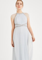 Gerona Pleated Tulle Dress Ice Blue