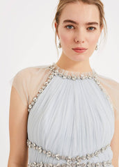 Gerona Pleated Tulle Dress Ice Blue