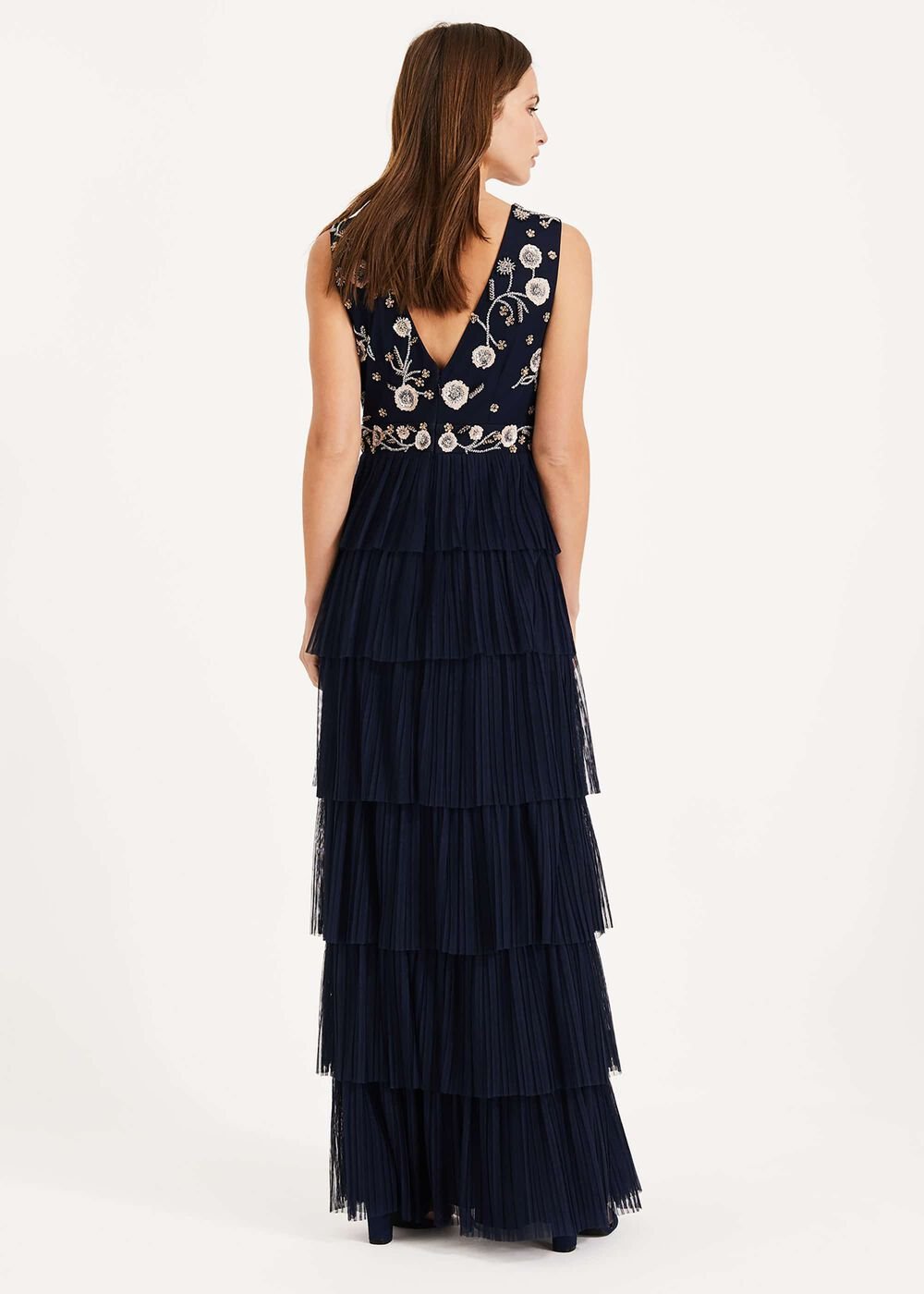 Cordelia Tiered Maxi Dress Navy