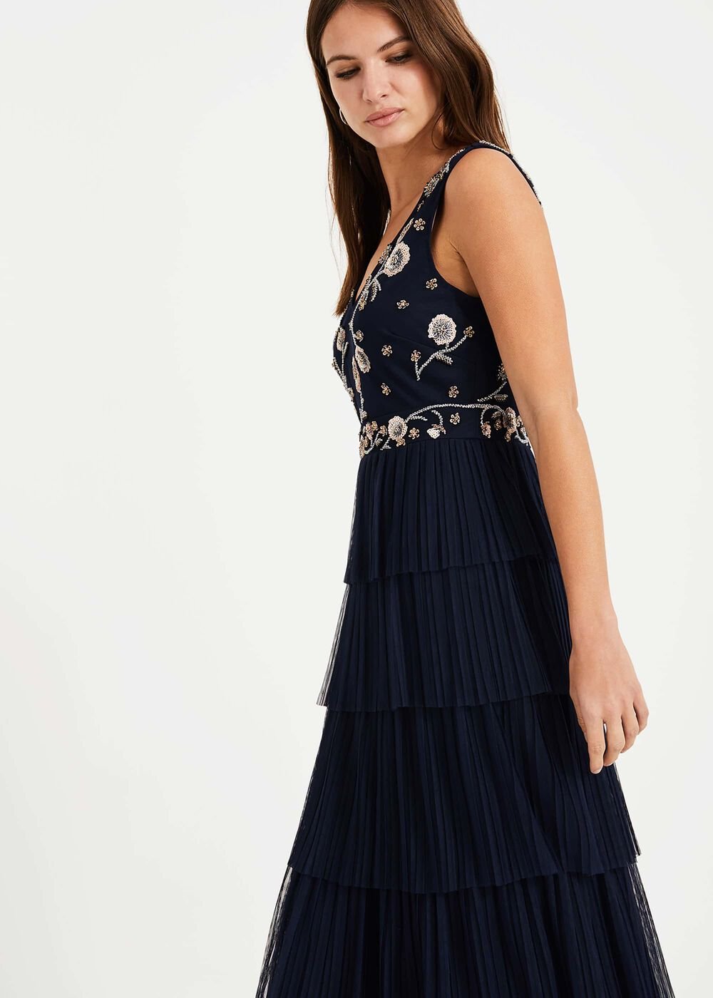 Cordelia Tiered Maxi Dress Navy