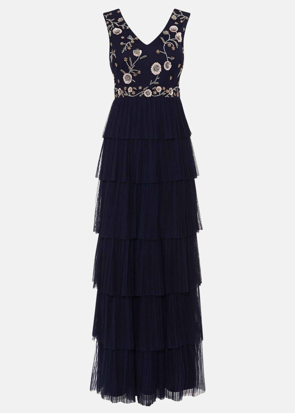 Cordelia Tiered Maxi Dress Navy
