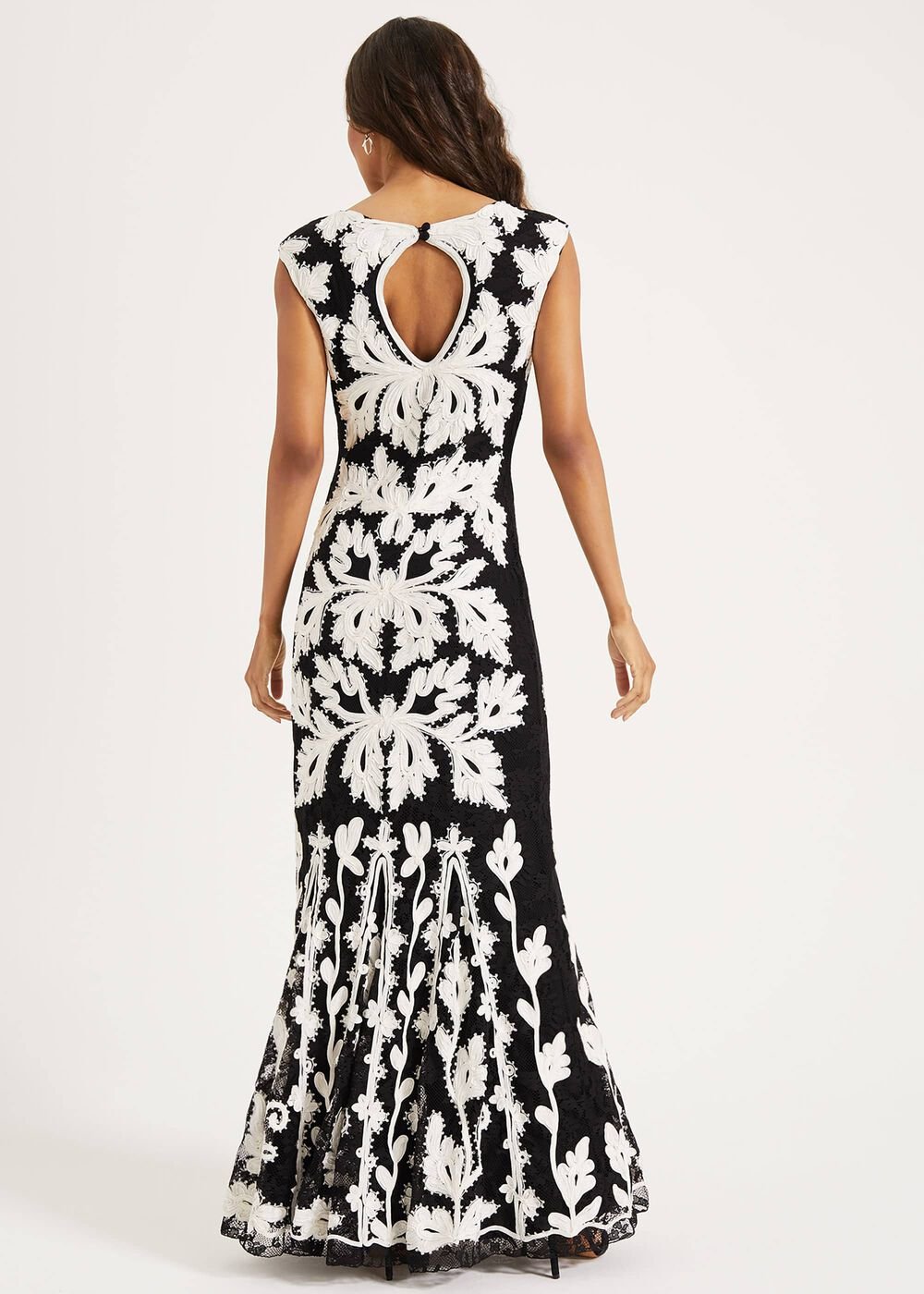 Paige Tapework Lace Maxi Dress Black/Ivory