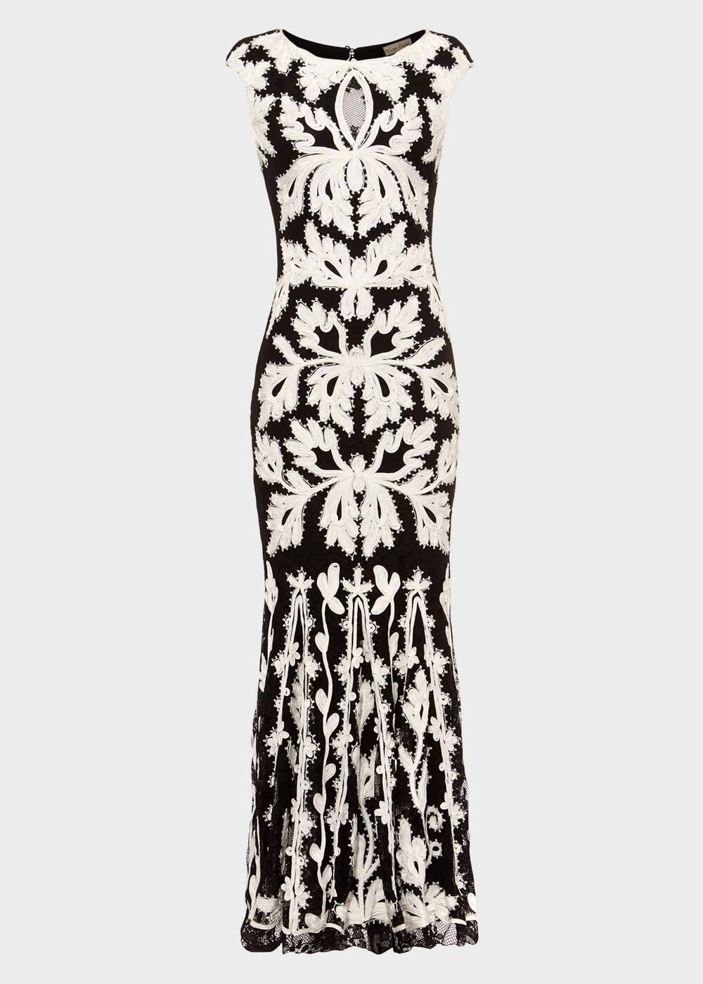 Paige Tapework Lace Maxi Dress Black/Ivory