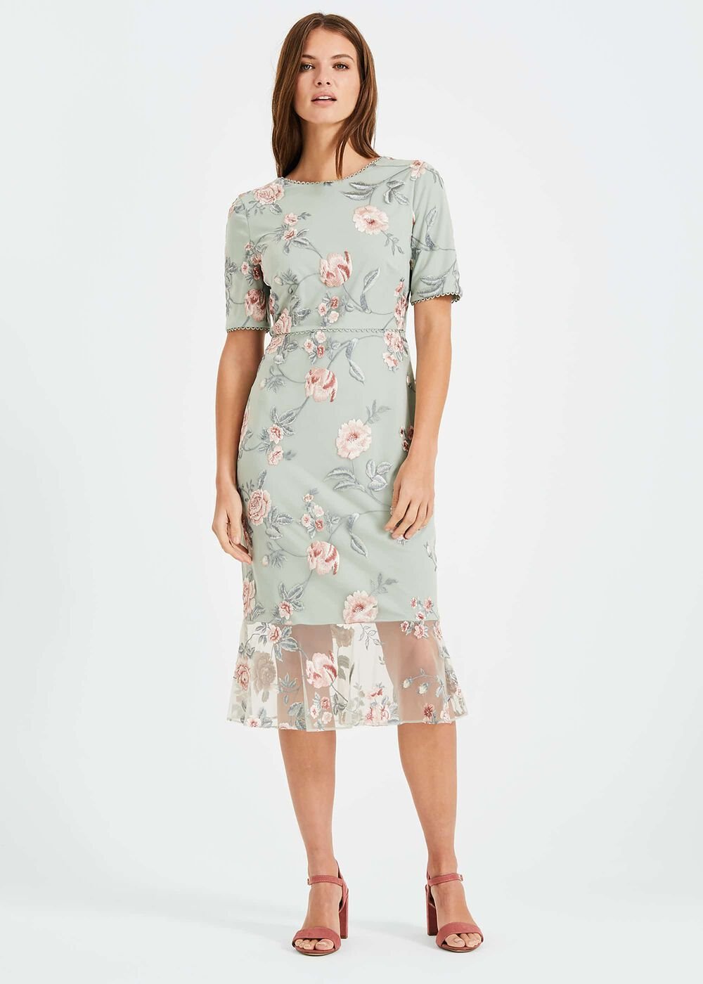 Alissa Embroidered Dress Peppermint