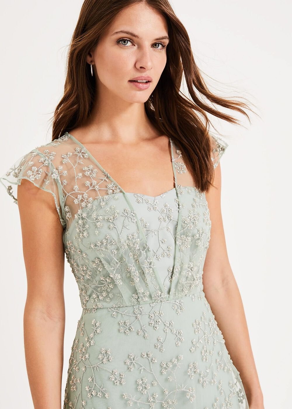 Rai Beaded Maxi Dress Mint