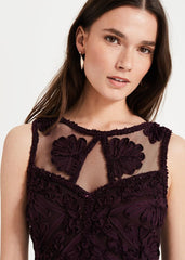 Anoushka Tapework Lace Maxi Dress Burgundy