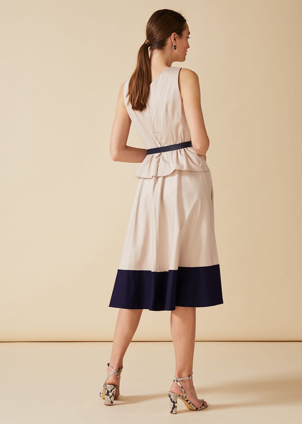 Valentine Peplum Dress Mink/Twilight