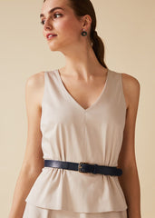 Valentine Peplum Dress Mink/Twilight