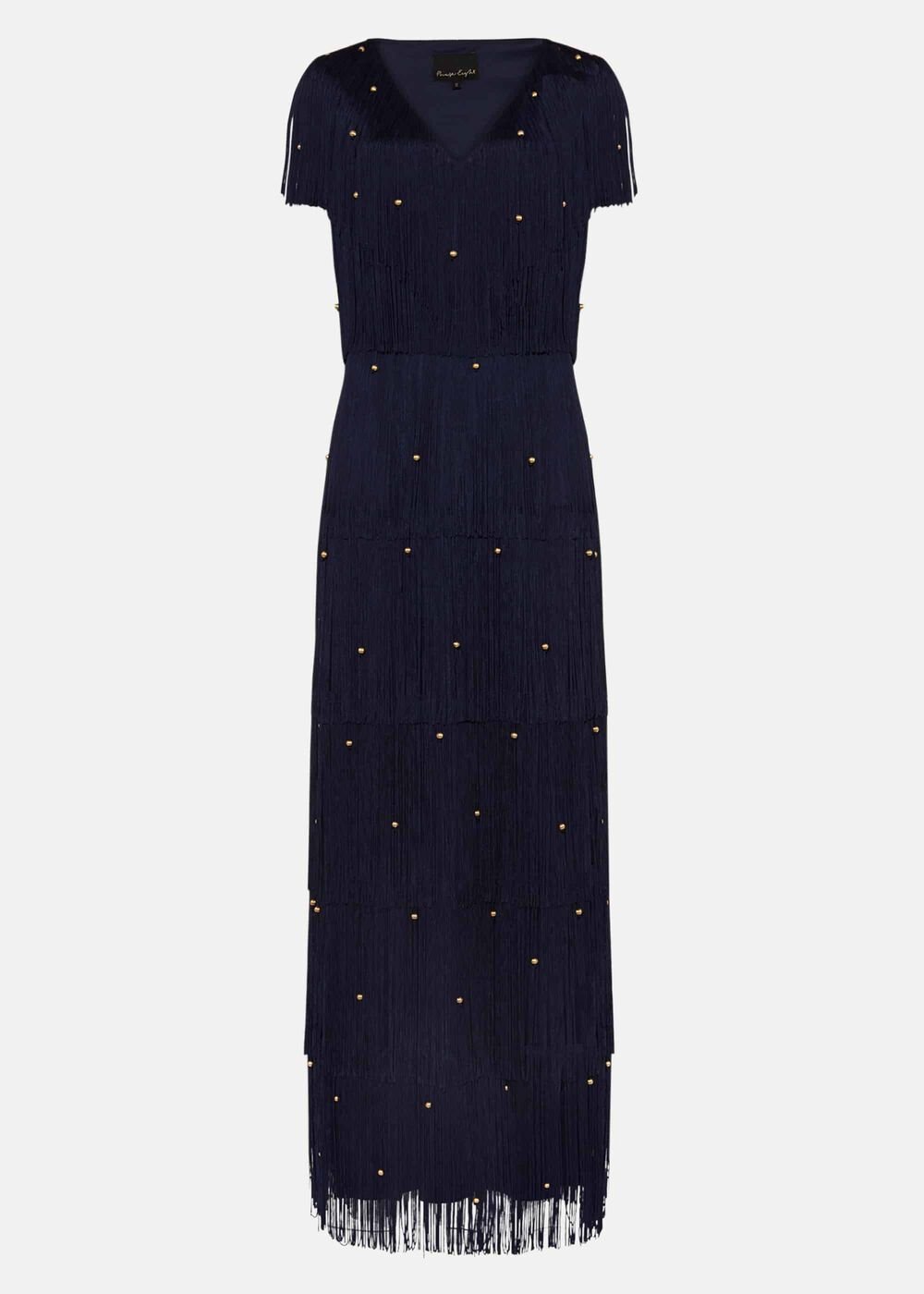 Kandice Fringe Maxi Dress Navy