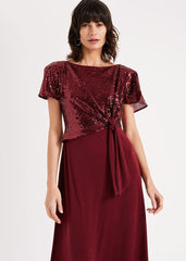 Rumi Knot Front Maxi Dress Lipstick