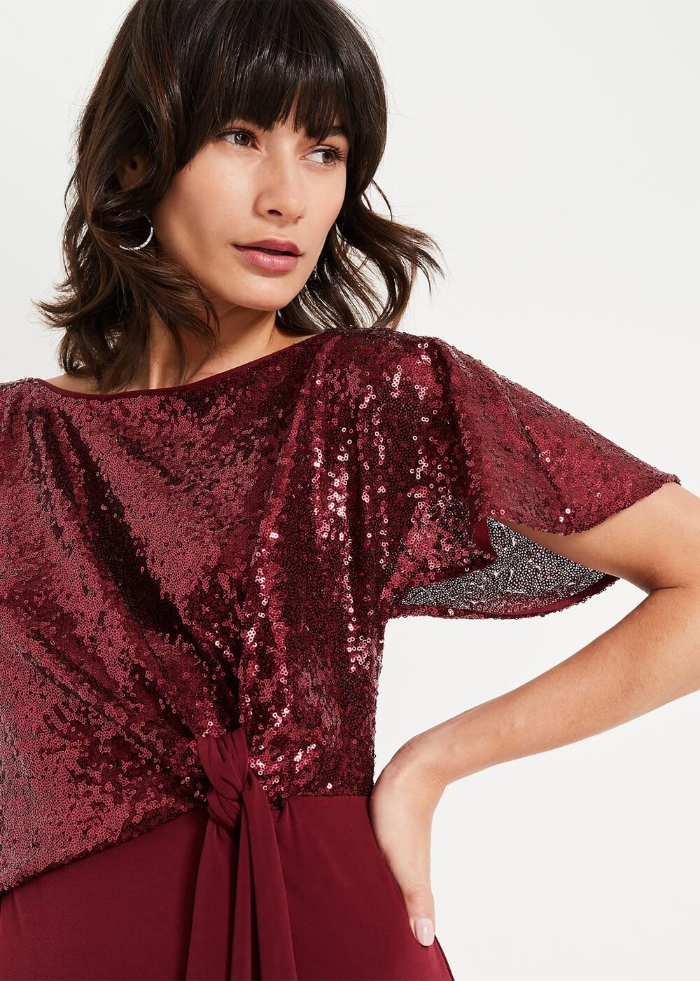 Rumi Knot Front Maxi Dress Lipstick