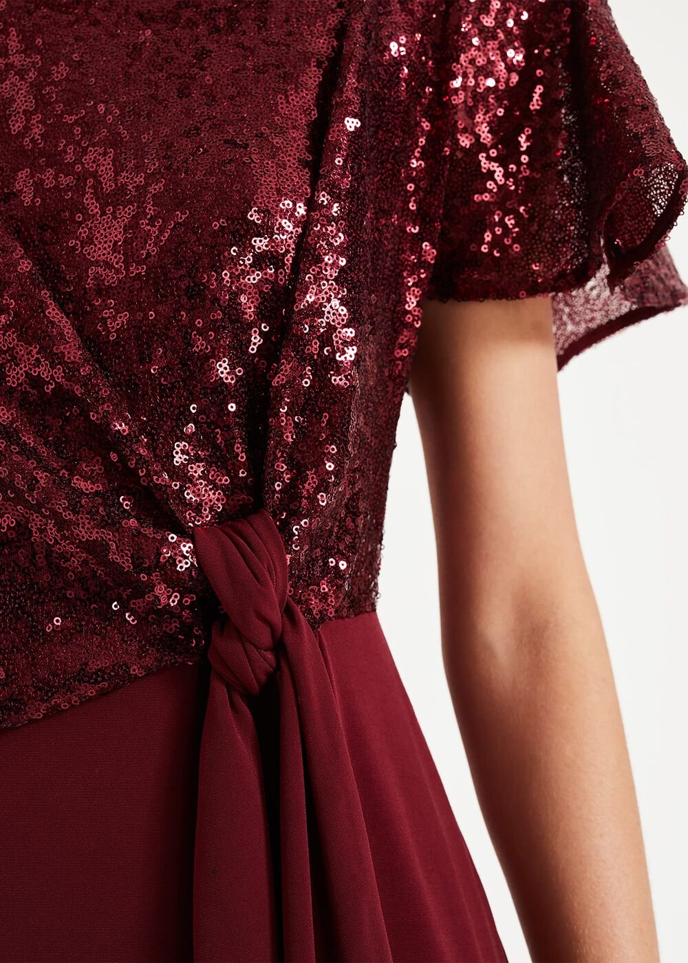Rumi Knot Front Maxi Dress Lipstick