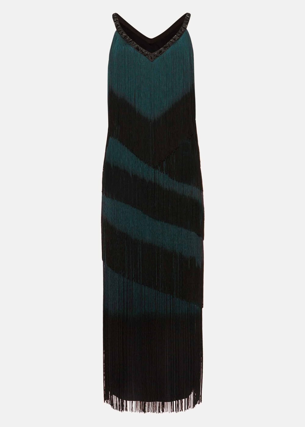 Tina Tassel Dress Black/Forest