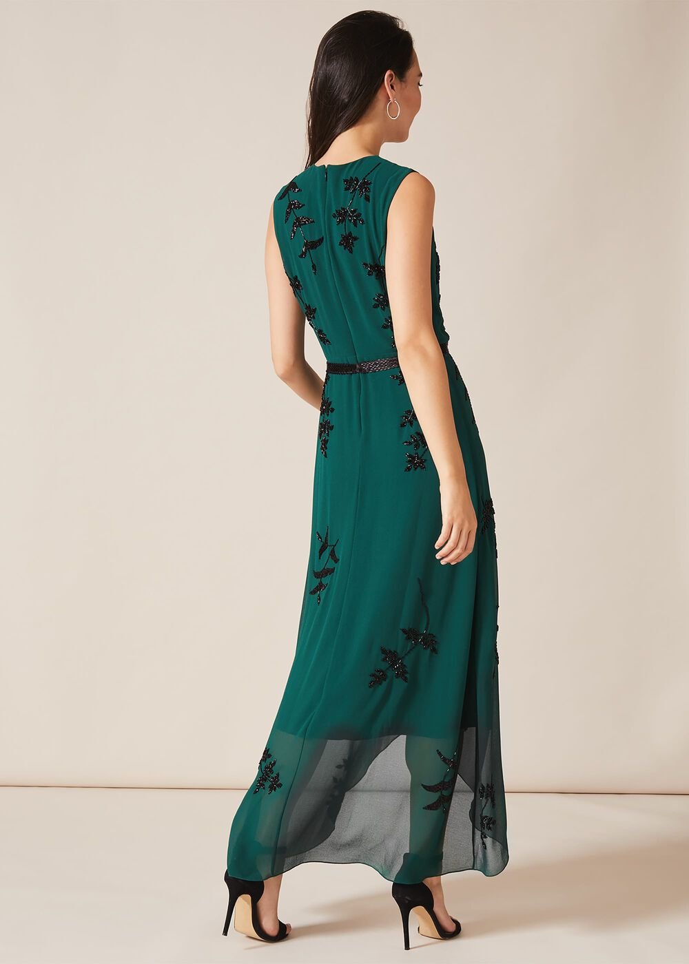 Serena Beaded Dress Emerald