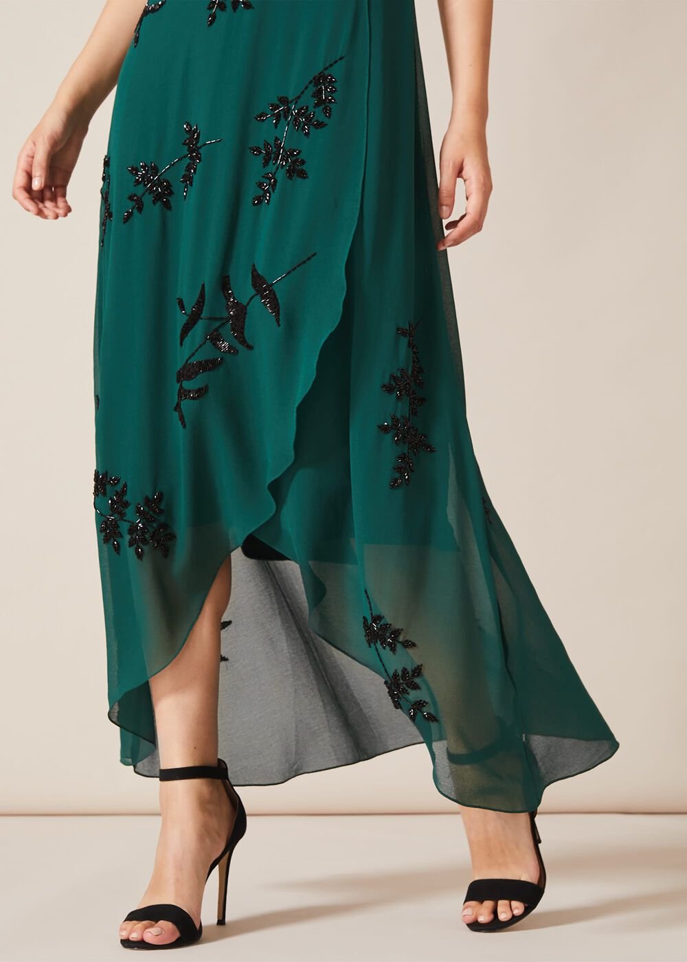 Serena Beaded Dress Emerald