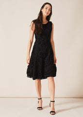 Penelope Tapework Lace Dress Black