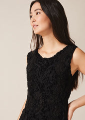 Penelope Tapework Lace Dress Black