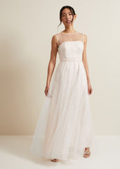 Genova Beaded Wedding Dress Old Rose