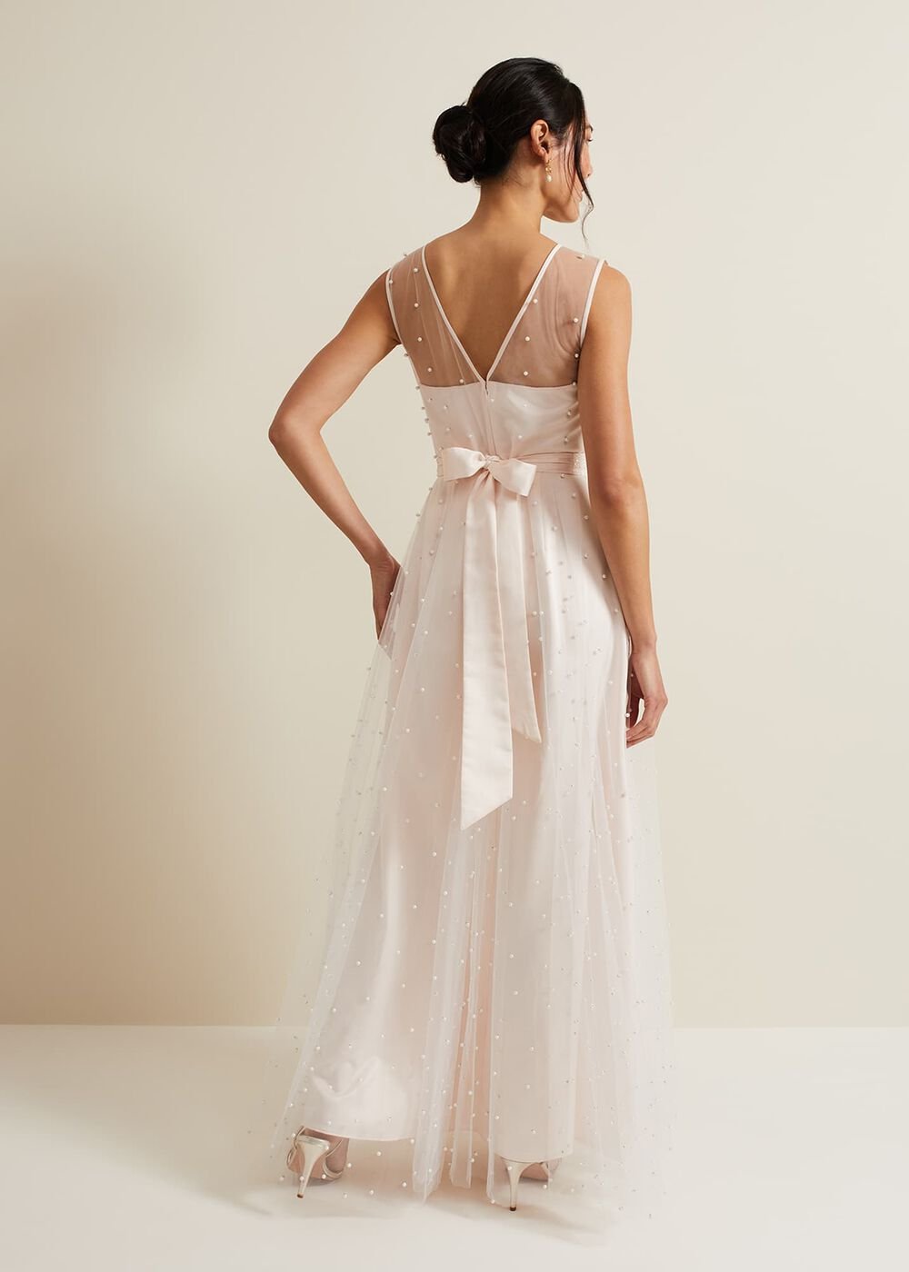 Genova Beaded Wedding Dress Old Rose