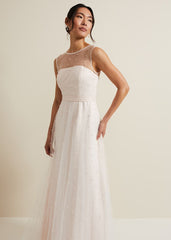 Genova Beaded Wedding Dress Old Rose