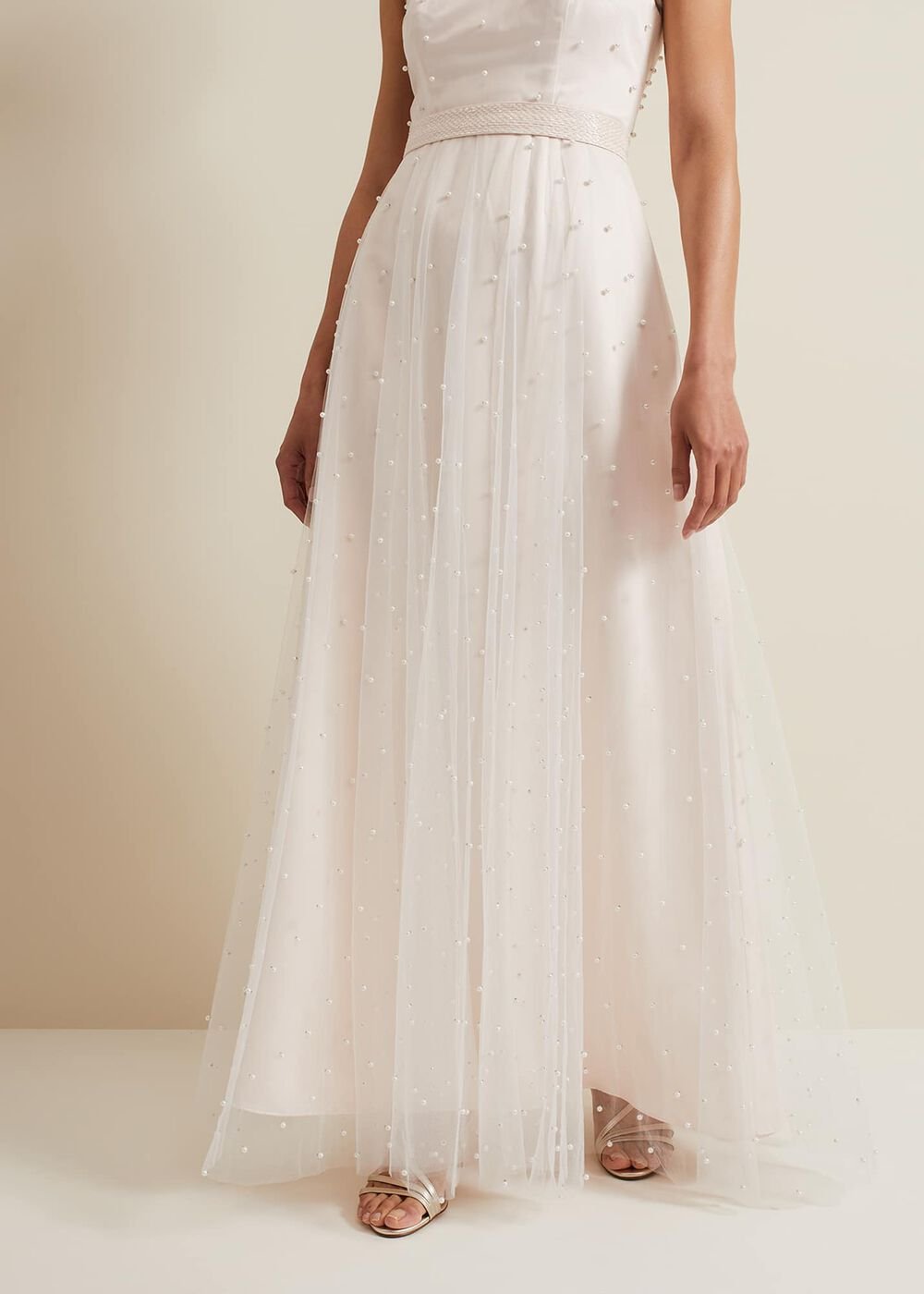 Genova Beaded Wedding Dress Old Rose