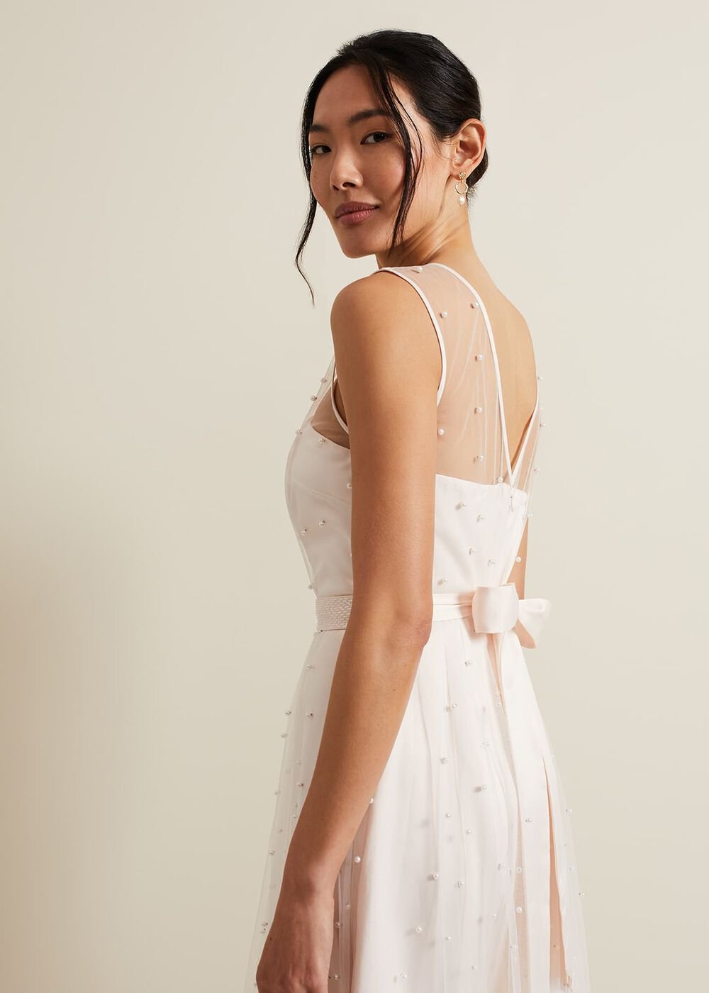 Genova Beaded Wedding Dress Old Rose