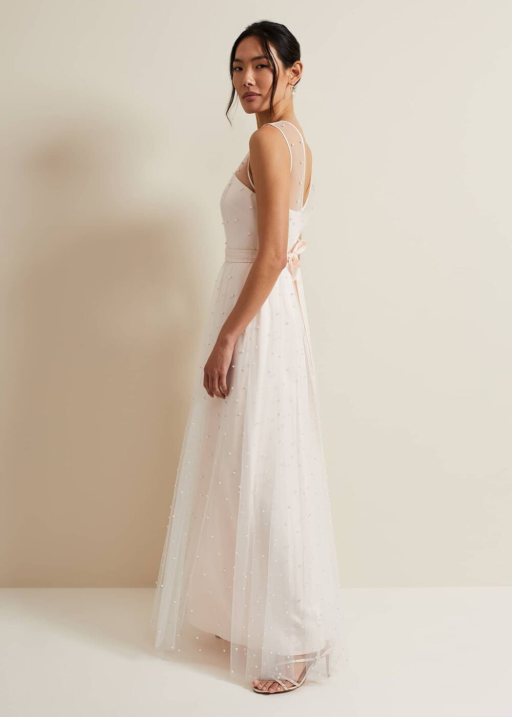 Genova Beaded Wedding Dress Old Rose