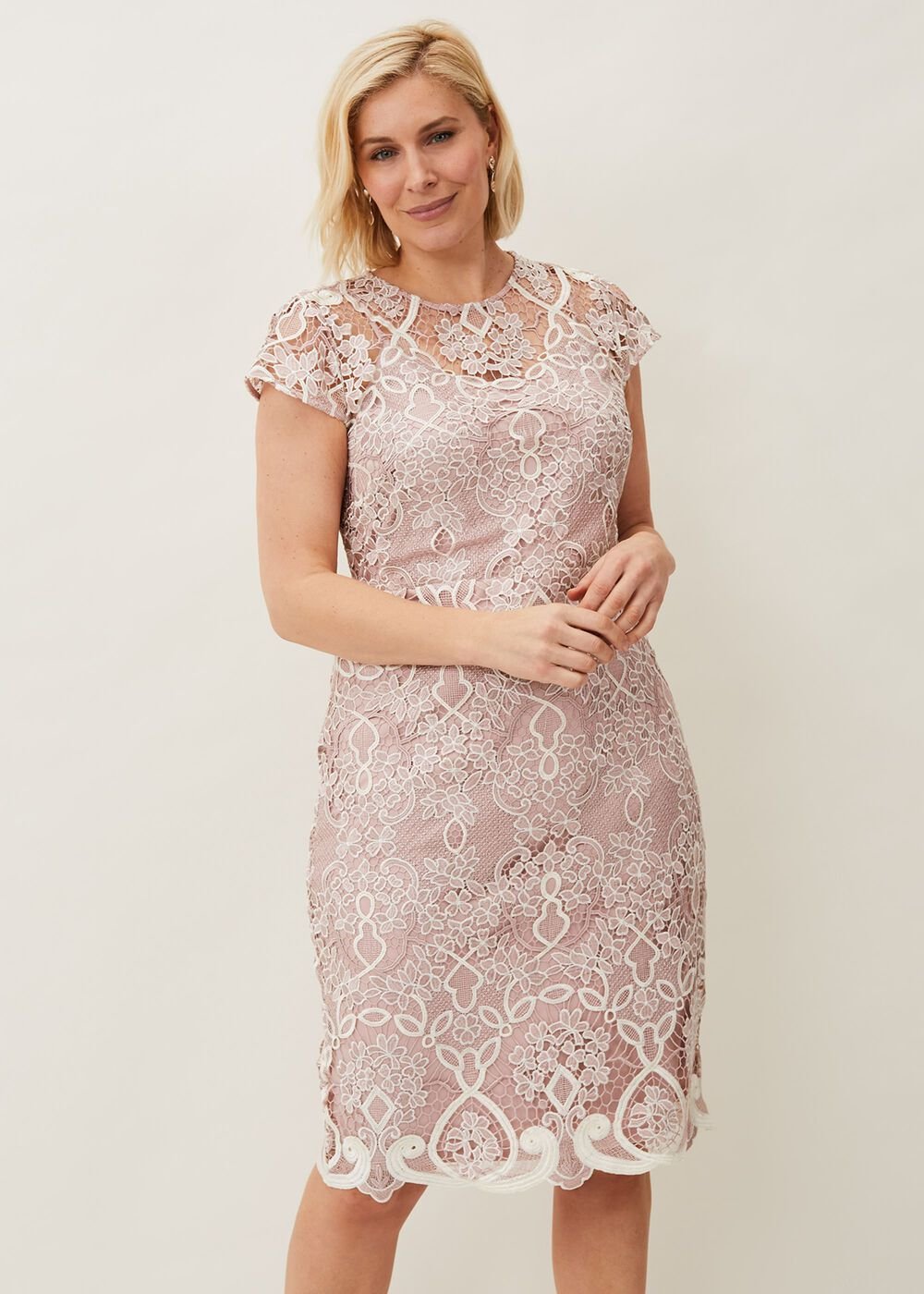 Frances Lace Fitted Dress Petal