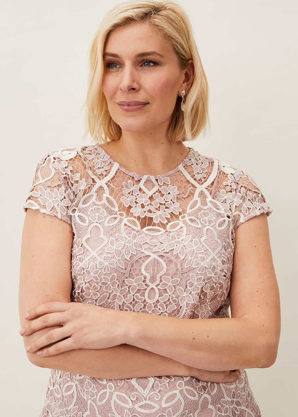 Frances Lace Fitted Dress Petal