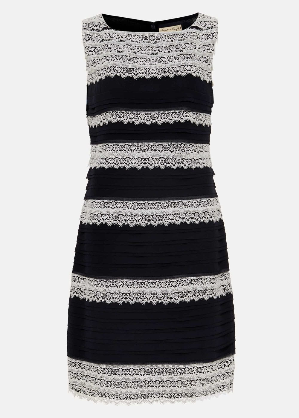 Priyanka Layered Fitted Dress Navy/Ivory