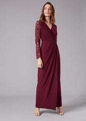 Elanor Lace Maxi Dress Berry