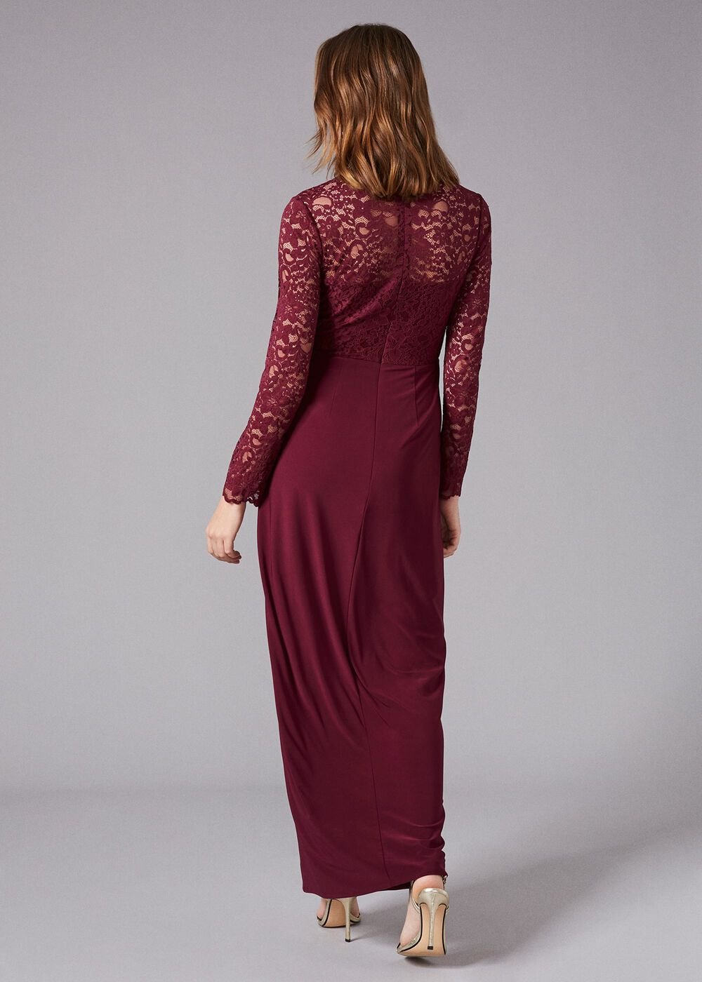 Elanor Lace Maxi Dress Berry
