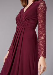 Elanor Lace Maxi Dress Berry