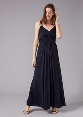 Odetta Embelished Jersey Dress Navy