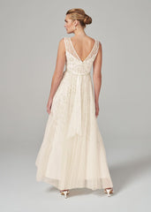 Millicent Beaded Wedding Dress Antique Cream