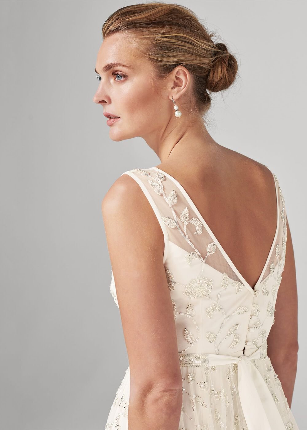 Millicent Beaded Wedding Dress Antique Cream
