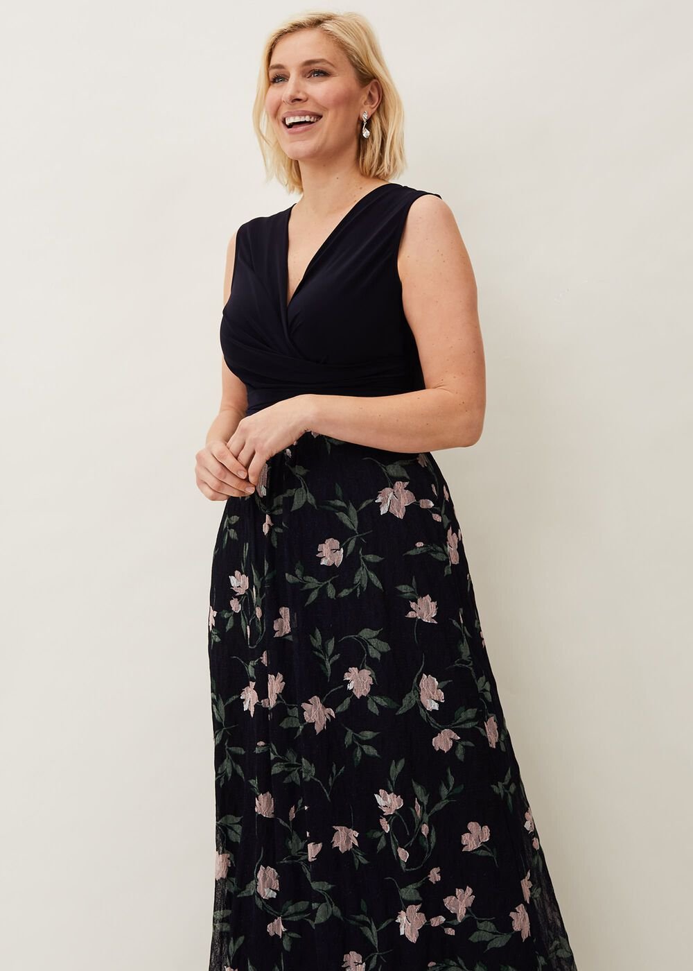 Leigh-Ann Floral Maxi Dress Navy/Multi