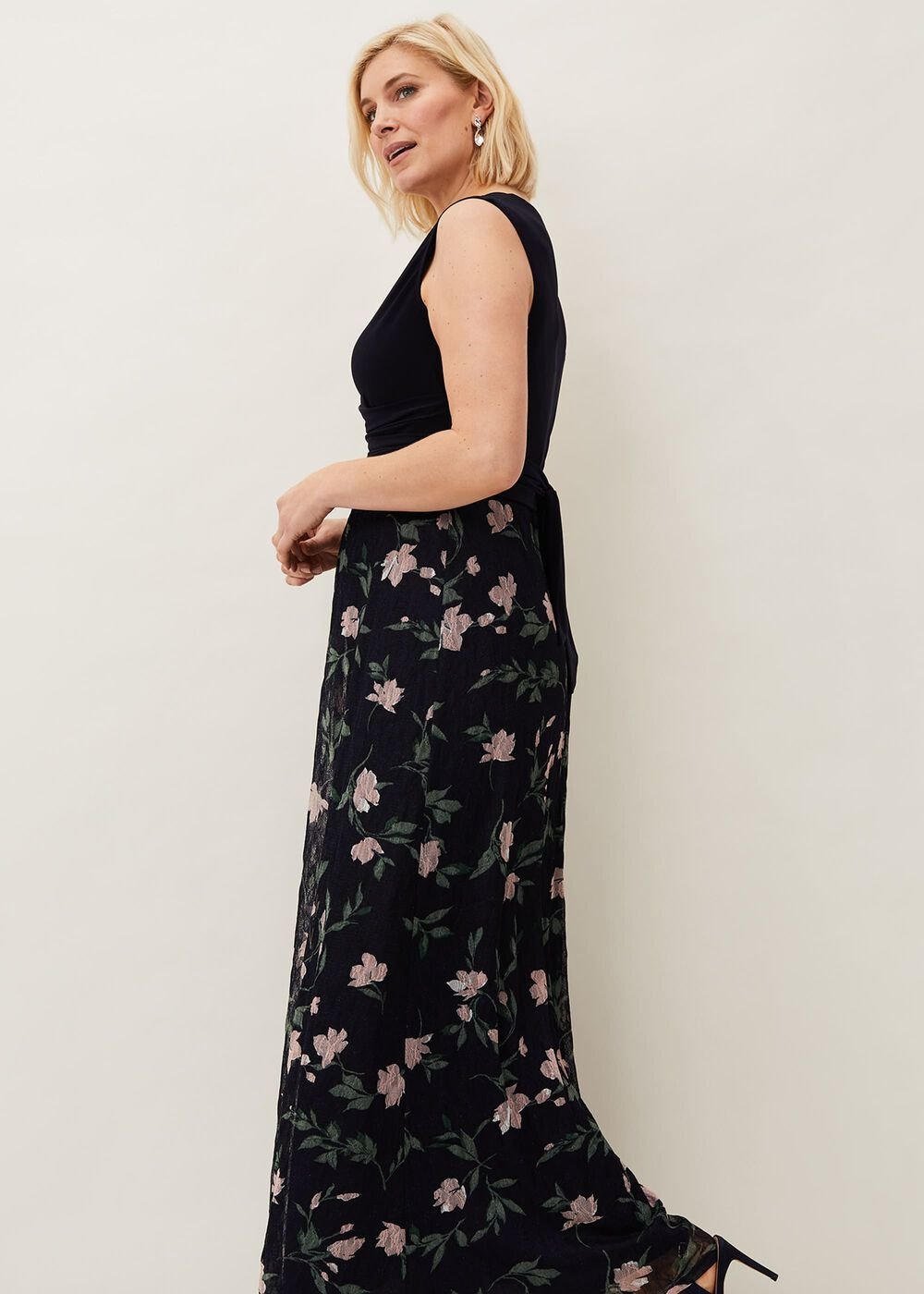 Leigh-Ann Floral Maxi Dress Navy/Multi