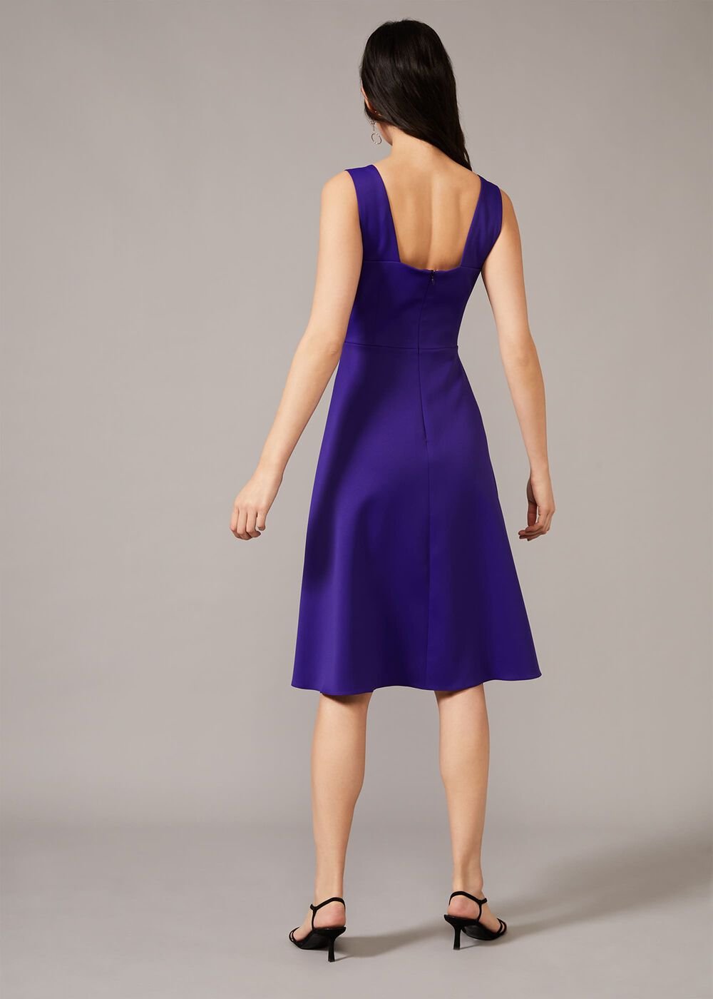Jadine Bow Fit & Flare Dress Electric Blue